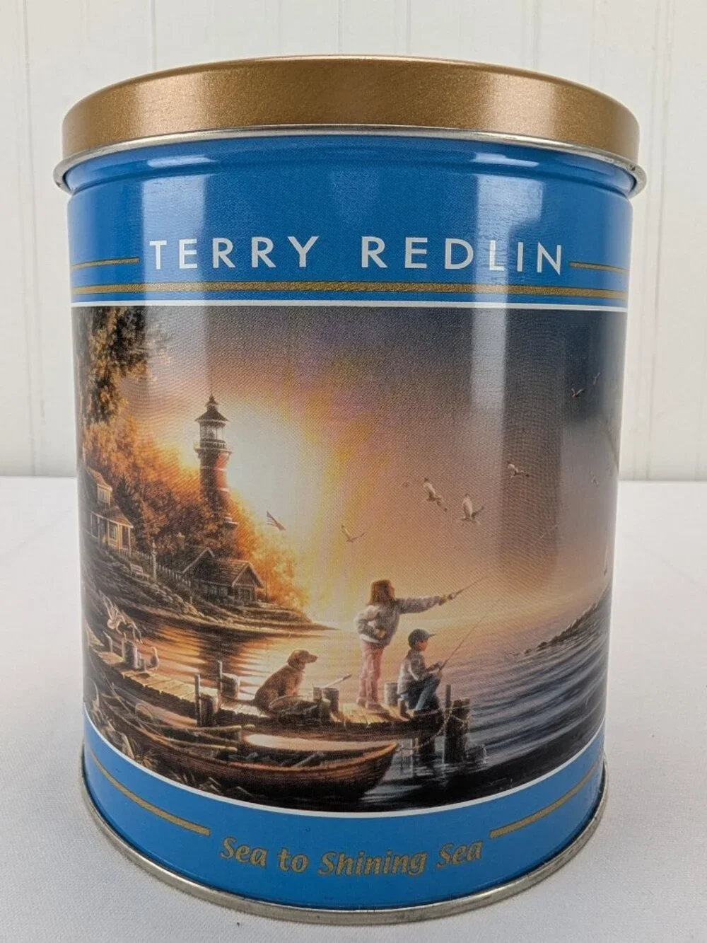Vintage Terry Redlin Metal Tins Lot of 3 Sea to Shining Sea Autumn Evening Farm